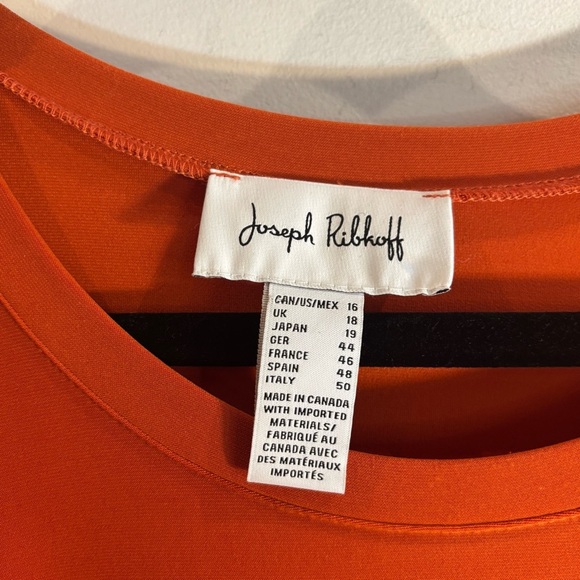 JOSEPH RIBKOFF Sz 16 Tulip Hem Long Line Horizontal Pleats on Doleman Sleeve - Picture 2 of 7